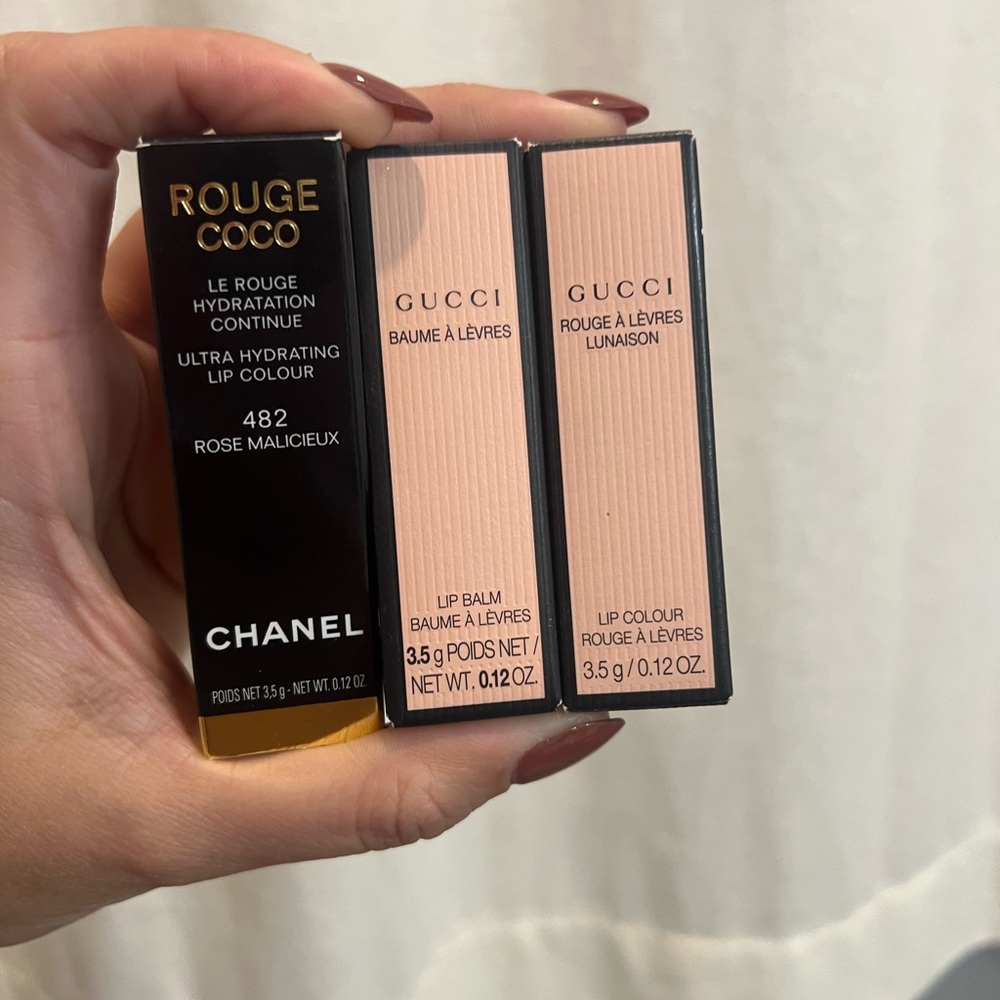 NIB Gucci & Chanel Lipstick Bundle (Set of 3)